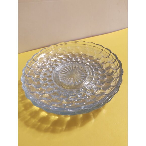 Anchor Hocking, Blue Bubble Glass, 6.5 inch Salad Plate, Blue Hobnail Style - Picture 9 of 9